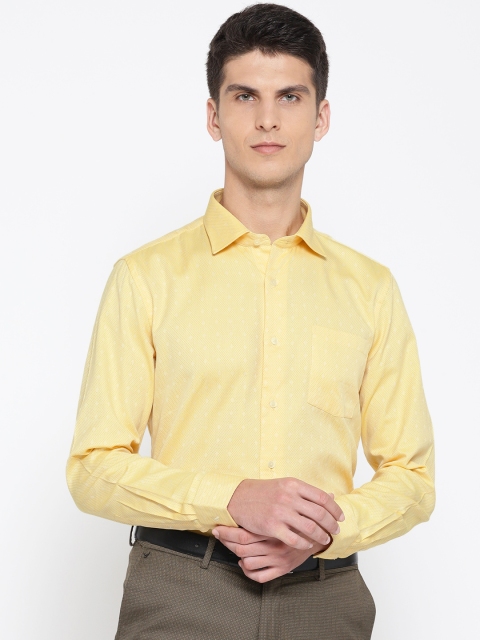 

Blackberrys Men Yellow Slim Fit Self Design Formal Shirt