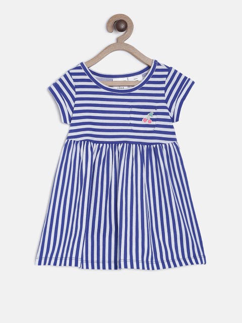

OSHKOSH Bgosh Girls Striped Blue Fit and Flare Dress with Briefs