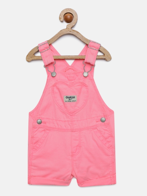 

OSHKOSH Bgosh Girls Pink Solid Dungarees