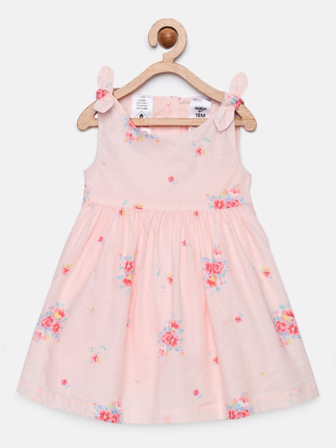 

OSHKOSH Bgosh Girls Pink Floral Printed Fit and Flare Dress