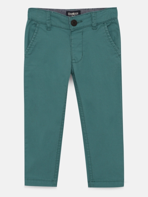 

OSHKOSH Bgosh Boys Green Regular Fit Solid Chinos