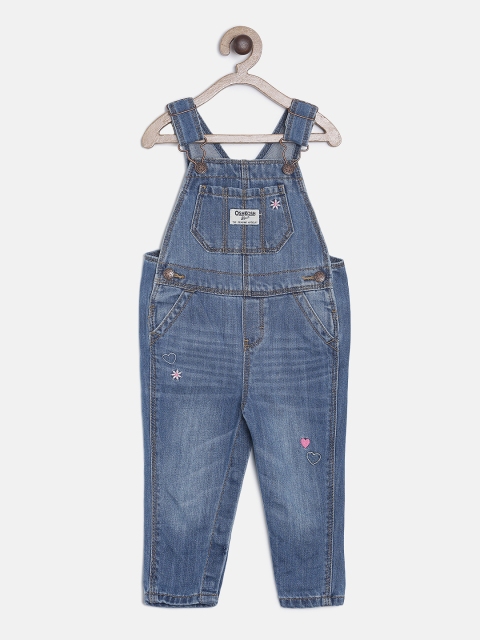 

OSHKOSH Bgosh Girls Blue Solid Denim Dungarees