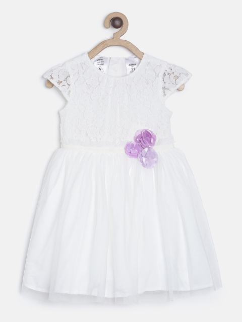 

OSHKOSH Bgosh Girls Solid White A-Line Dress