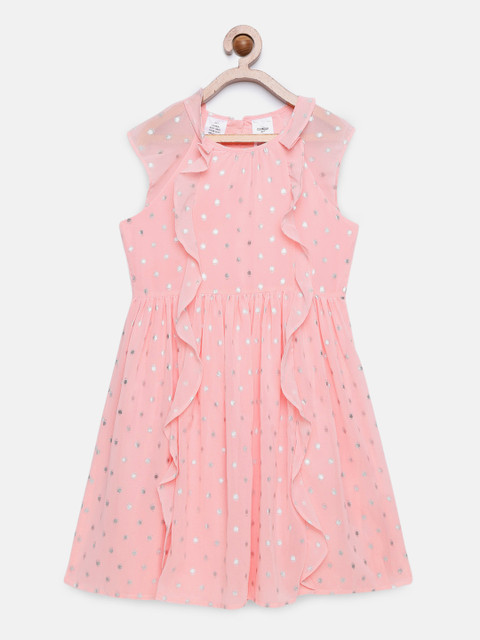 

OSHKOSH Bgosh Girls Printed Pink A-Line Dress