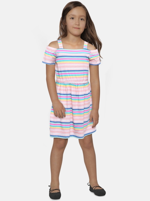 

OSHKOSH Bgosh Girls Multicoloured Candy Stripe Fit & Flare Dress, Multi