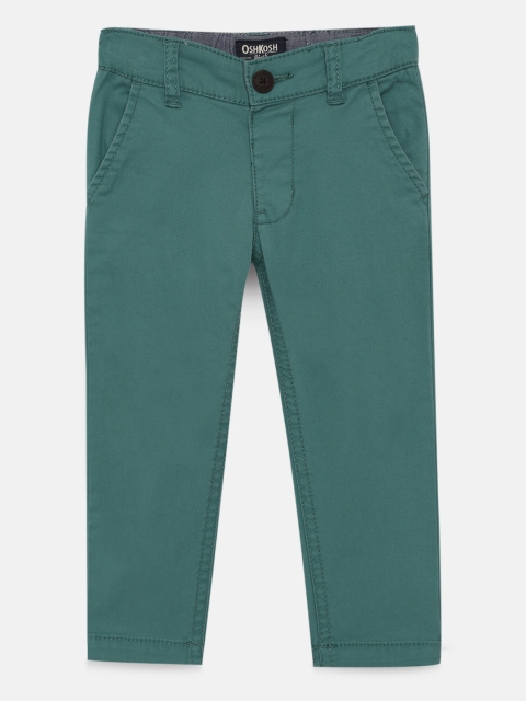 

OSHKOSH Bgosh Boys Green Regular Fit Solid Chinos