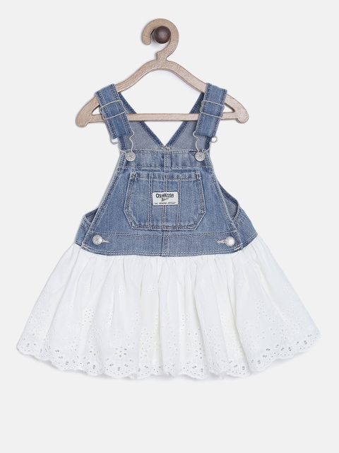 

OSHKOSH Bgosh Girls Solid Blue Pinafore Dress