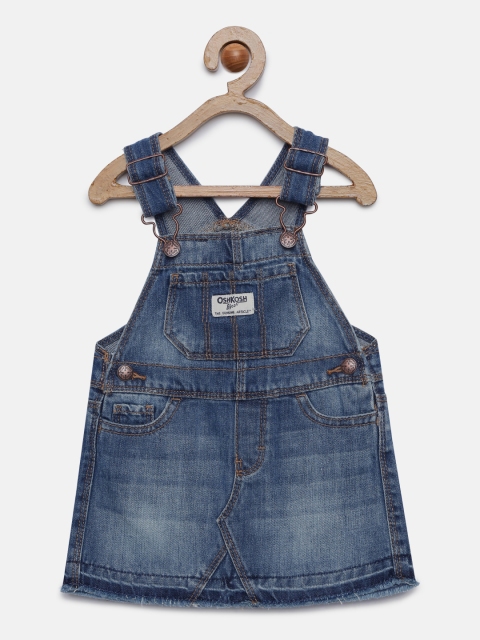 

OSHKOSH Bgosh Girls Washed Blue Pinafore Denim Dress