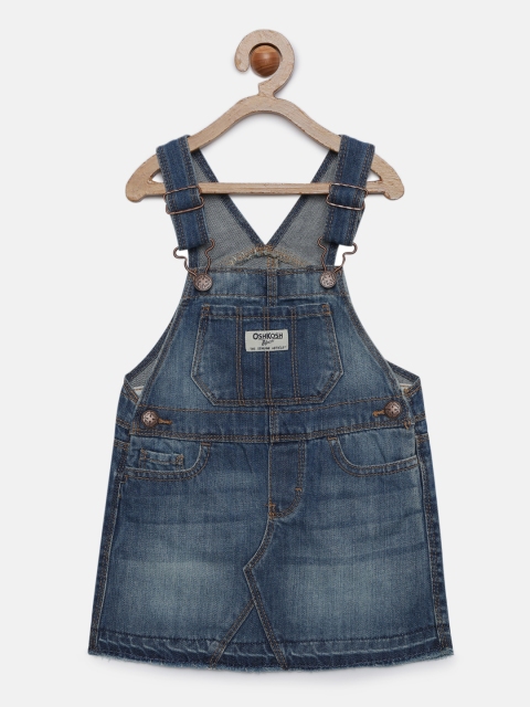 

OSHKOSH Bgosh Girls Washed Blue Pinafore Denim Dress
