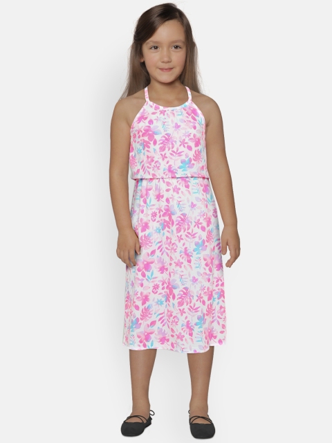 

OSHKOSH Bgosh Girls Pink Floral Printed A-Line Dress