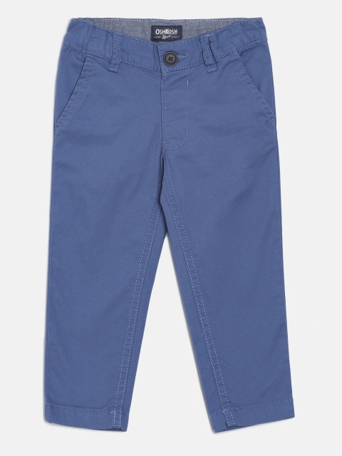 

OSHKOSH Bgosh Boys Blue Regular Fit Solid Regular Trousers