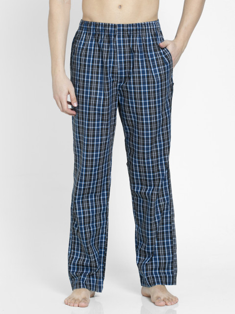 

Jockey Relax Men Navy Blue & Black Checked Regular Fit Lounge Pants