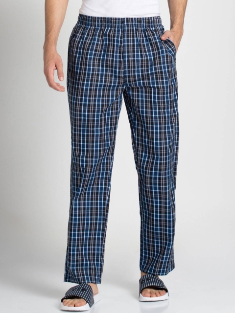 

Jockey Men Blue & Black Checked Lounge Pants