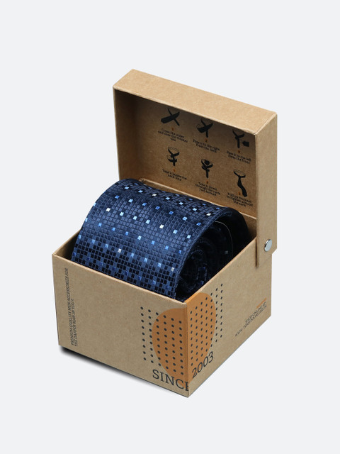 

Tossido Blue Woven Design Broad Tie