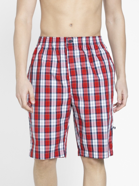 

Jockey Men Red & White Checked Regular Fit Shorts