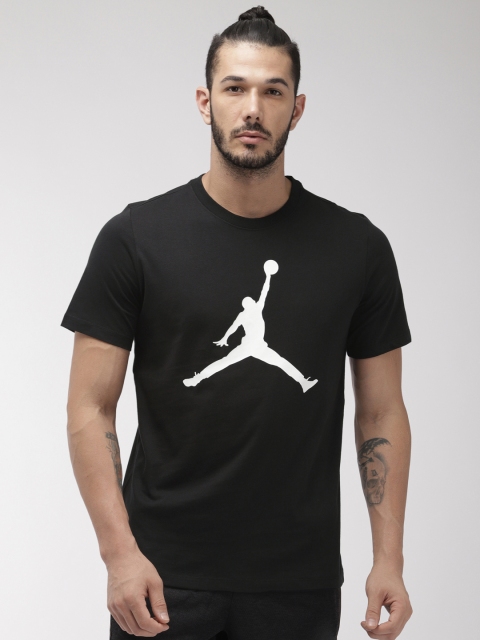 

Nike Men Black Printed Round Neck M J JUMPMAN SS CREW Pure Cotton T-shirt