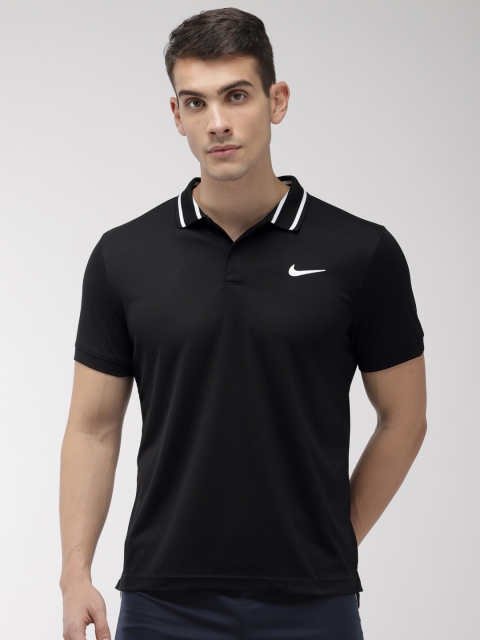 

Nike Men Black Solid AS M NKCT DRI-FIT POLO T-shirt