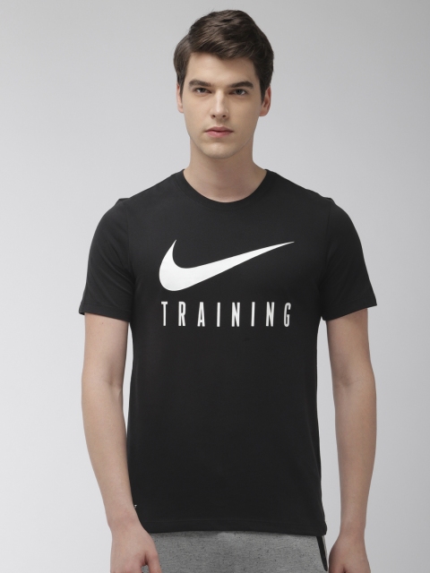 

Nike Men Black Printed Dri-FIT Round Neck Standard Fit Training T-shirt