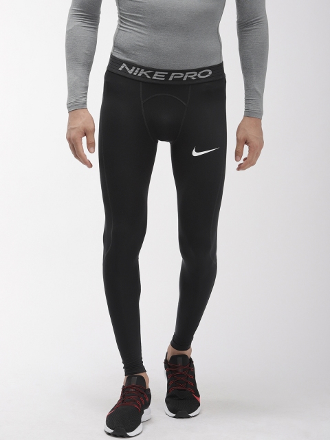 

Nike Men Black Solid Tight Fit Pro AS NP Dri-FIT Tights