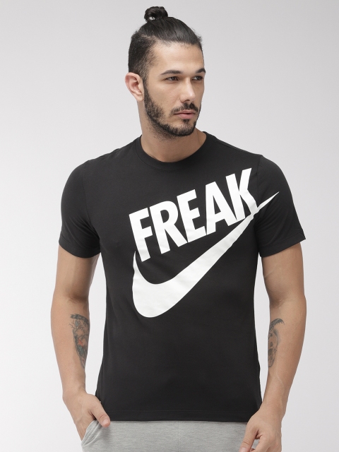 

Nike Men Black Printed AS GA M NK DRY Round Neck Basketball T-shirt