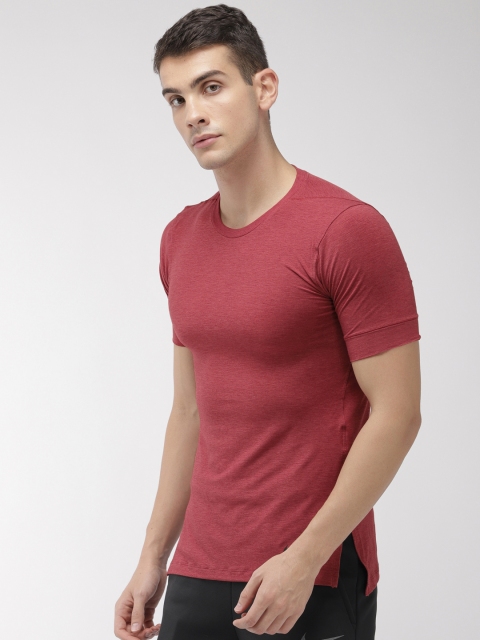 

Nike Men Maroon Solid Round Neck TRANSCEND Dri-FIT Training T-shirt