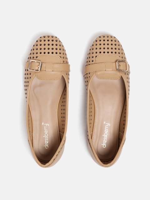 

DressBerry Women Beige Laser Cut Ballerinas