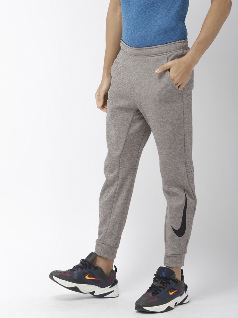 

Nike Men Grey Melange Solid DRI-FIT THERMA TPR SWOOSH Training Joggers