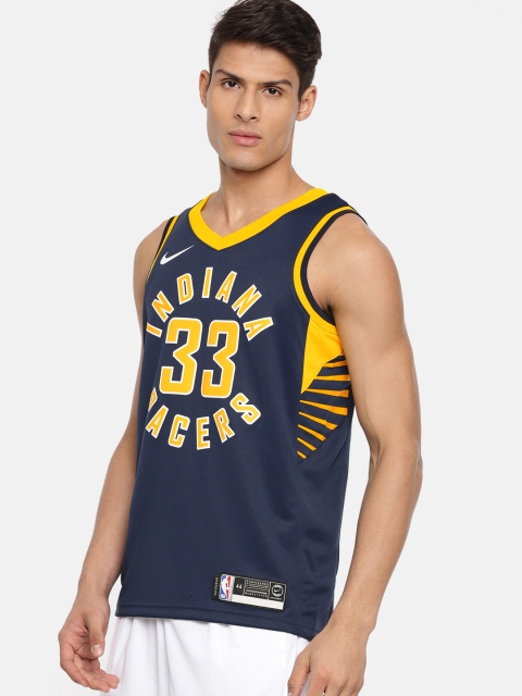 

Nike Men Black DRY-FIT Indiana Pacers Swingman San Antonio Basketball Jersey T-shirt, Navy blue