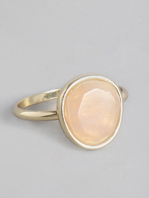 

Accessorize Women Gold-Toned & Pink Studded Finger Ring