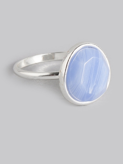 

Accessorize Women Blue & Silver-Toned Stone-Studded Finger Ring