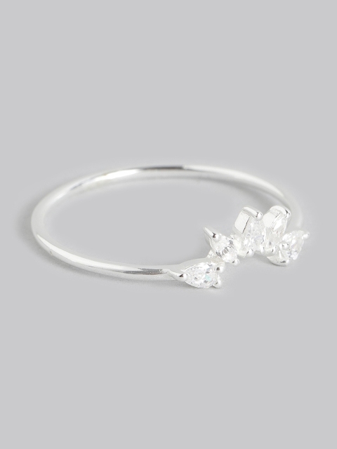 

Accessorize Sterling Silver CZ Stone-Studded Finger Ring