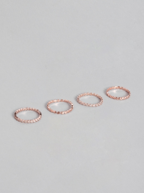 

Accessorize Women Set of 4 Rose Gold-Plated Finger Rings