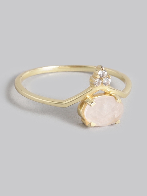 

Accessorize Women Pink Gold-Plated CZ-Studded Finger Ring