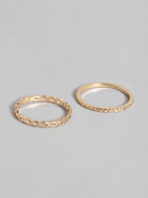 

Accessorize Women Set of 2 Finger Rings, Gold