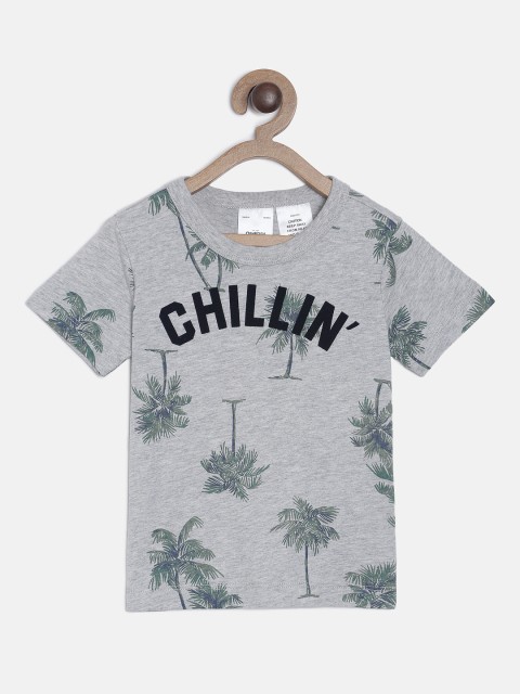 

OSHKOSH Bgosh Boys Grey Printed Round Neck T-shirt