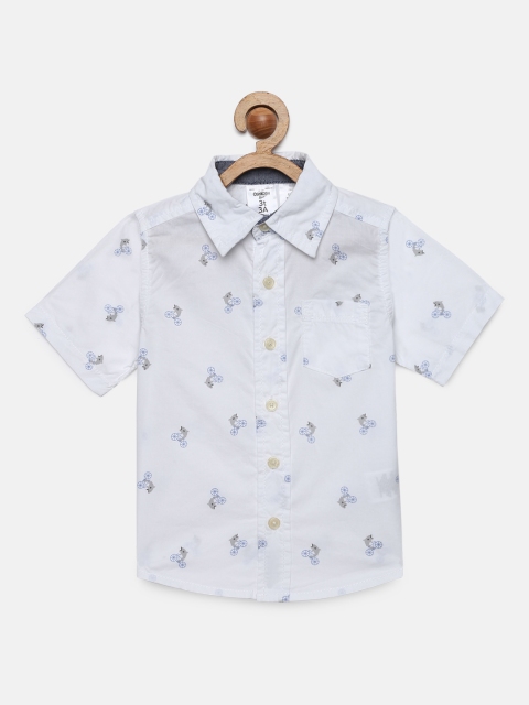

OSHKOSH Bgosh Boys White Regular Fit Printed Casual Shirt