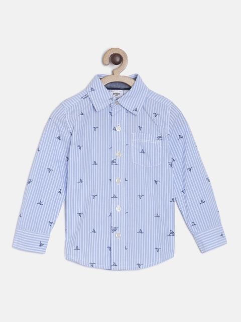

OSHKOSH Bgosh Boys Blue & White Regular Fit Printed Casual Shirt