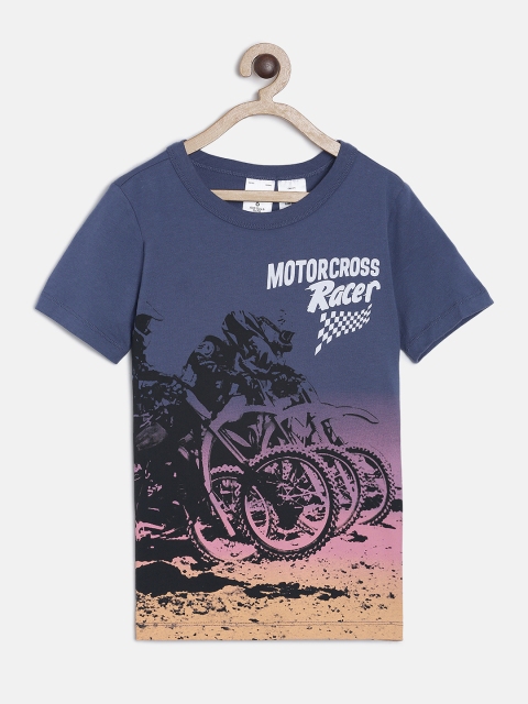 

OSHKOSH Bgosh Boys Blue Printed Round Neck T-shirt