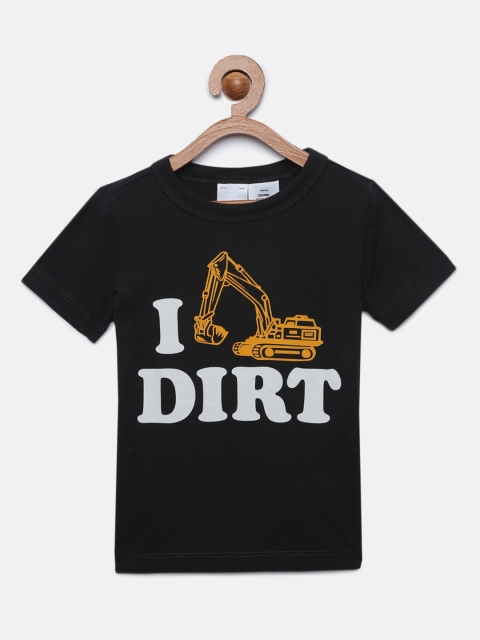 

OSHKOSH Bgosh Boys Black Printed Round Neck T-shirt