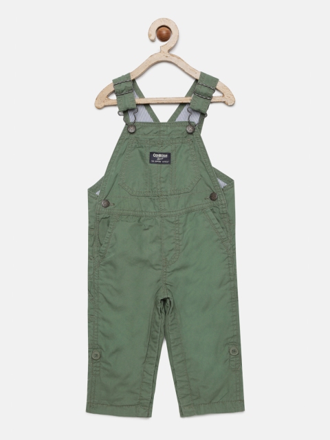 

OSHKOSH Bgosh Boys Green Solid Dungarees