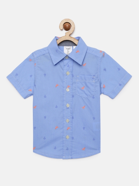 

OSHKOSH Bgosh Boys Blue Printed Regular Fit Casual Shirt