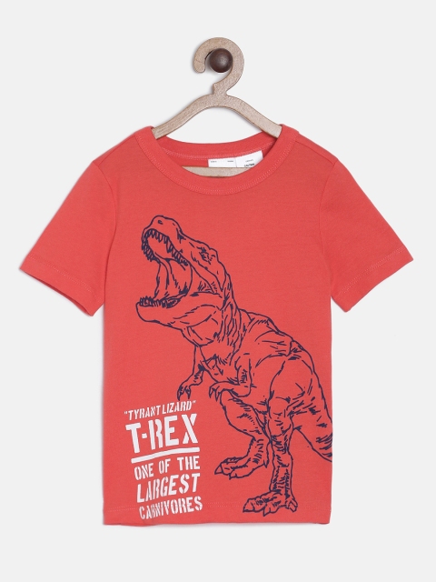 

OSHKOSH Bgosh Boys Coral Printed Round Neck T-shirt
