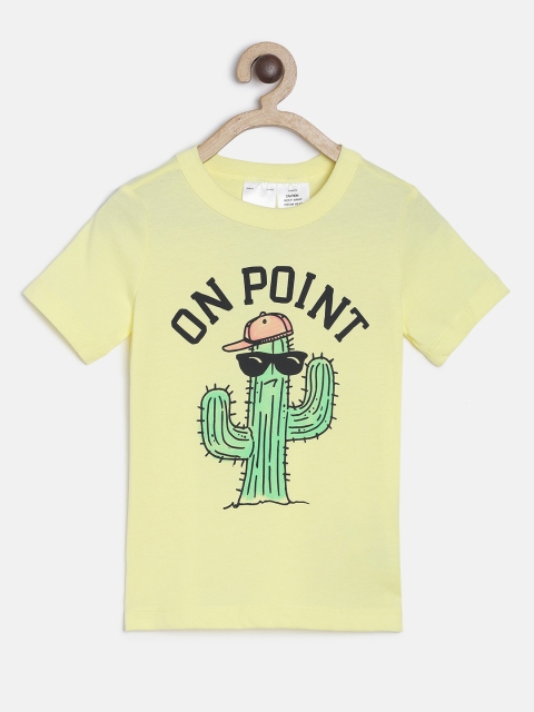 

OSHKOSH Bgosh Boys Yellow Printed Round Neck T-shirt