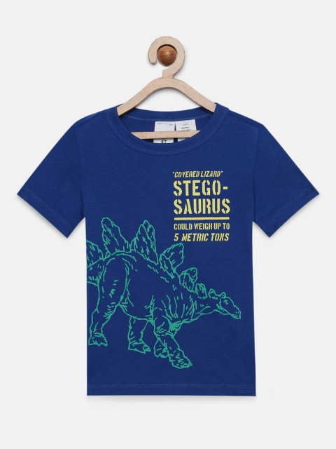 

OSHKOSH Bgosh Boys Blue Printed Round Neck T-shirt