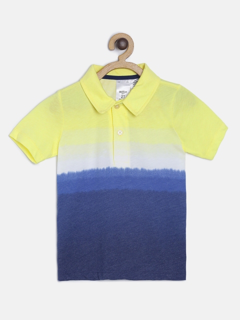 

OSHKOSH Bgosh Boys Yellow & Blue Colourblocked Polo Collar T-shirt