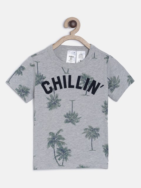 

OSHKOSH Bgosh Boys Grey Printed Round Neck T-shirt
