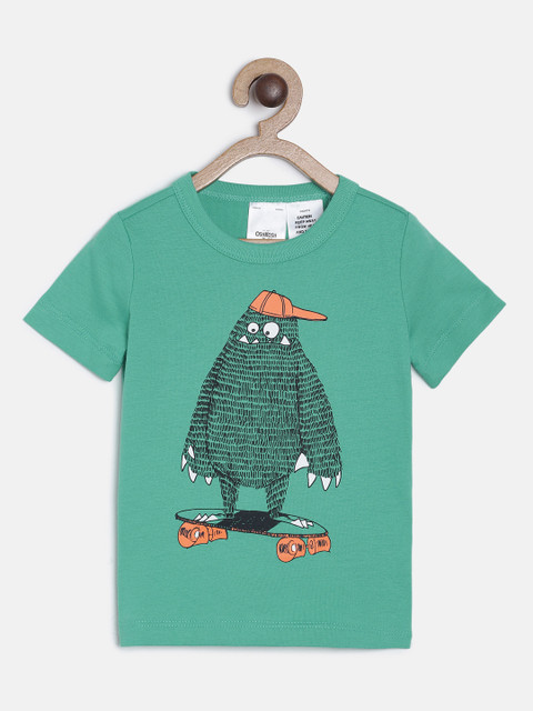 

OSHKOSH Bgosh Boys Green Printed Round Neck T-shirt