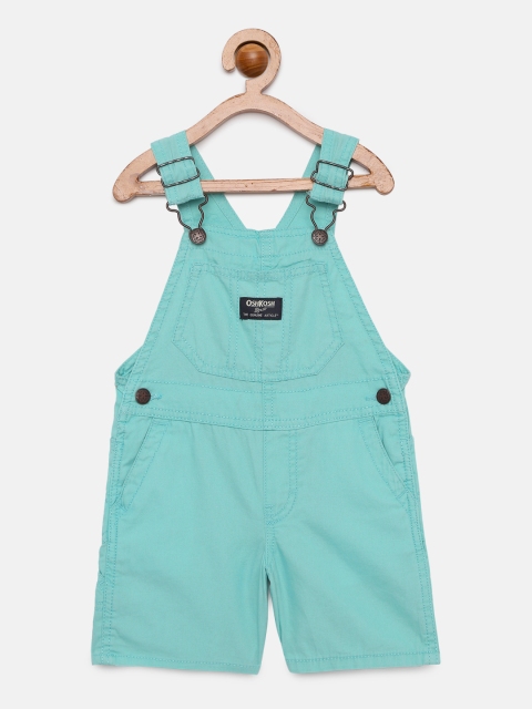 

OSHKOSH Bgosh Boys Turquoise Blue Solid Dungarees