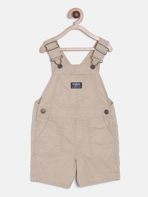 

OSHKOSH Bgosh Boys Brown Solid Denim Dungarees