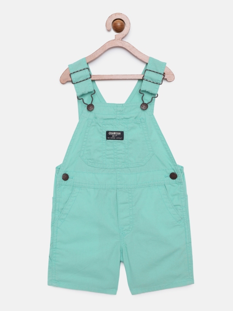 

OSHKOSH Bgosh Boys Turquoise Blue Solid Dungarees